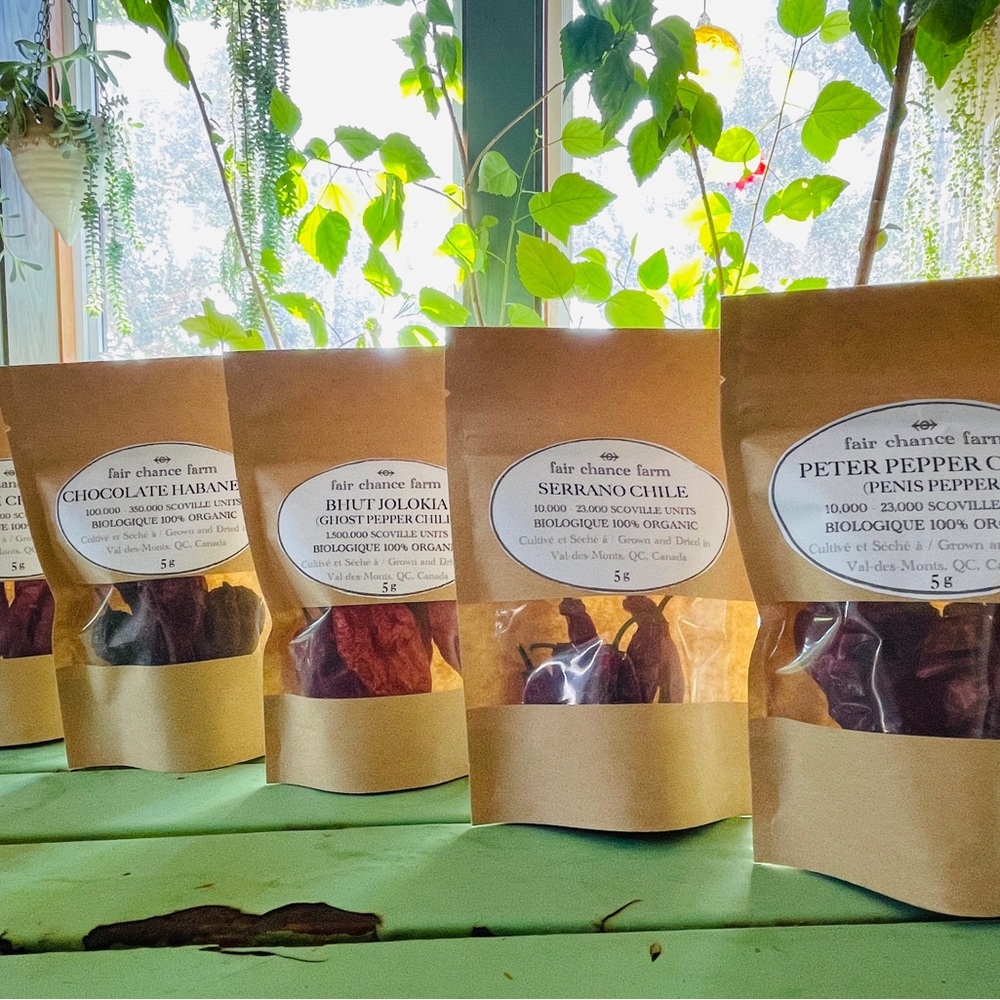5 pack gourmet spice lover's selection of organic dried hot peppers